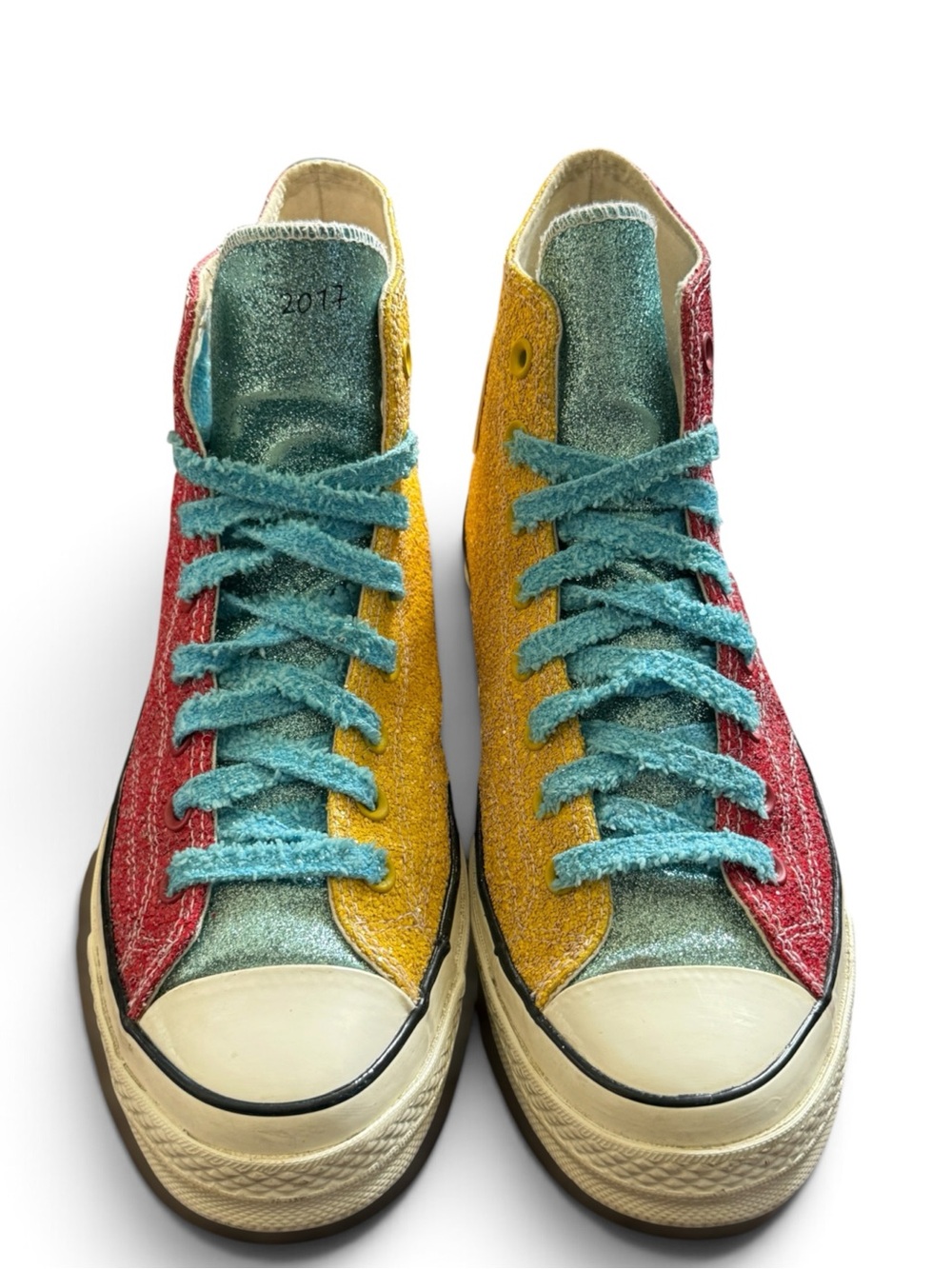 CONVERSE X JW ANDERSON Glitter Pack Cherry Sulfur High Top Sneakers Sz 11M/13W